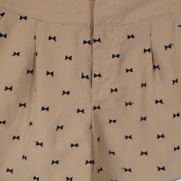 LC Lauren Conrad Shorts Tan w Black Bowties 6 - Picture 3 of 5
